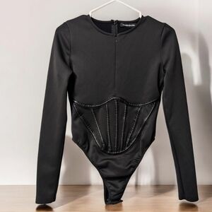 Manière De Voir Corset long sleeve bodysuit